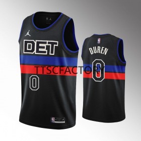 Camiseta Hombre Detroit Pistons Jalen Duren 0 Jordan 2022-23 Statement Edition Negro Swingman